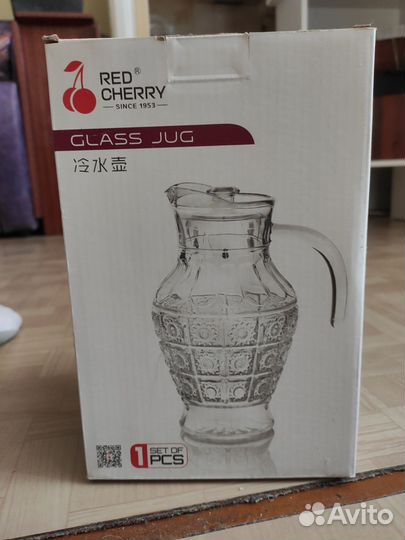 Кувшин стеклянный 1,5 литра новый