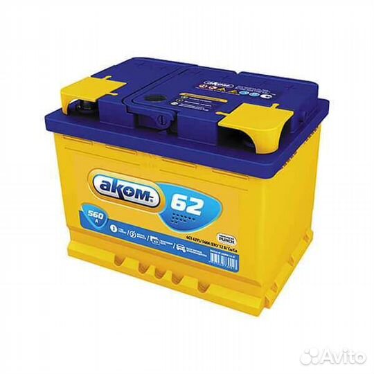 Аккумулятор Аком 62 Ah с гарантией