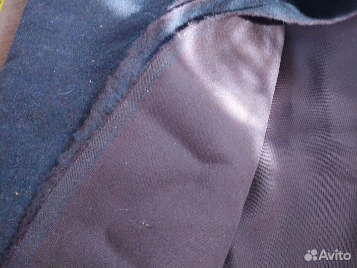 Ткань драп отрез, шерсть 100 коричневый