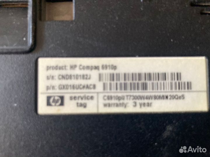 Ноутбук hp MP Compag 6910p