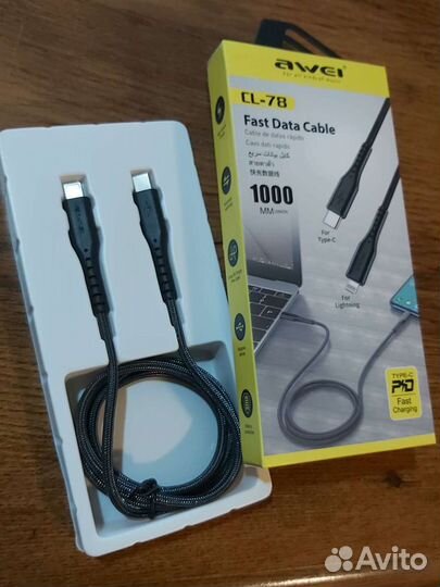 Кабель awei type C-Lightning 3.0/18Вт