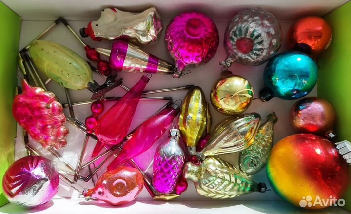 Елочные игрушки СССР советские стекло