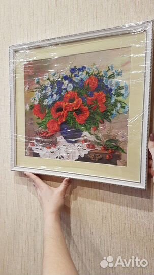 Вышивка бисером Маки