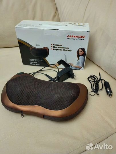 Массажная подушка для спины шеи плеч с подогревом