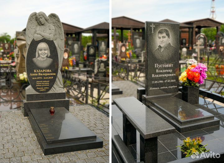 Памятники из гранита + ваза в подарок