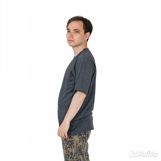 62739 Футболка однотонная темно-серый