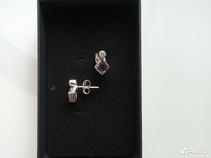 Серебряные серьги пусеты