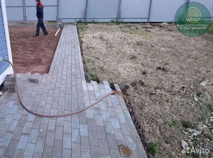 Тротуарная плитка с укладкой