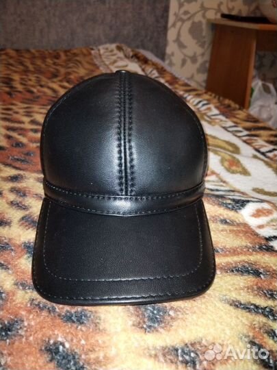 Кепка бейсболка мужская зимняя натуральная кожа