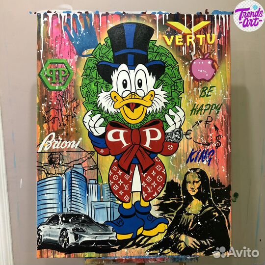 Картина холст скрудж Монополи Бэнкси стрит арт