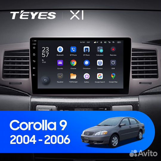 Teyes X1 9 для Toyota Corolla 2004-2006
