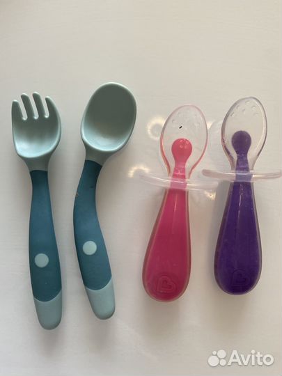 3 Ложки и 1 вилка для малышей для кормления