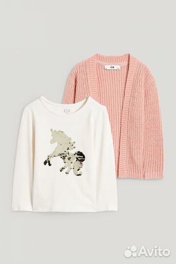 Кардиган и лонглсив h&m