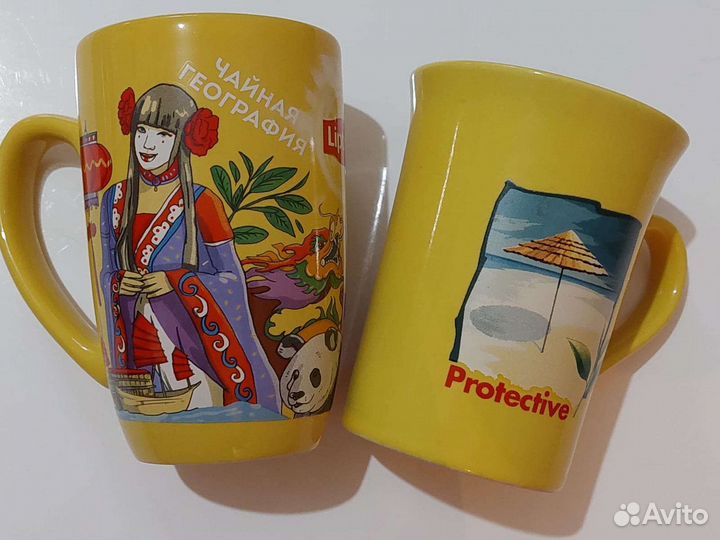 Кружки Lipton. Тарелка декоративная. Стаканы