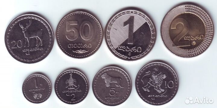Набор из 8 монет Грузии