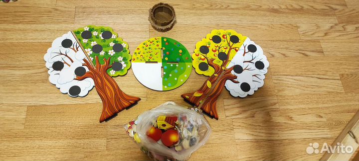 Игрушка деревянная яблоня, времена года