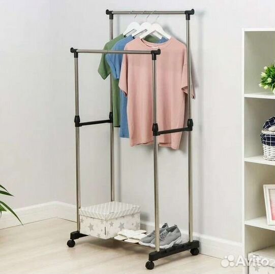 Вешалка напольная стойка одежды подставка обуви