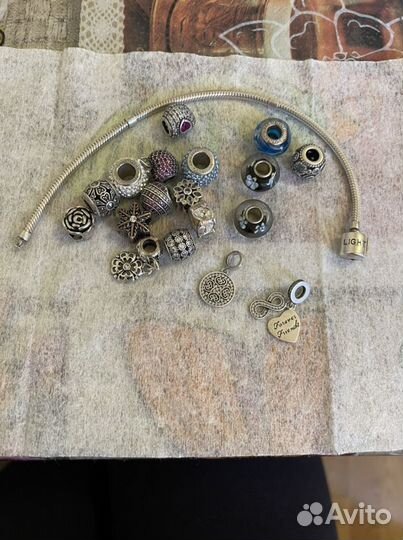 Браслет с шармами серебро Sunglight