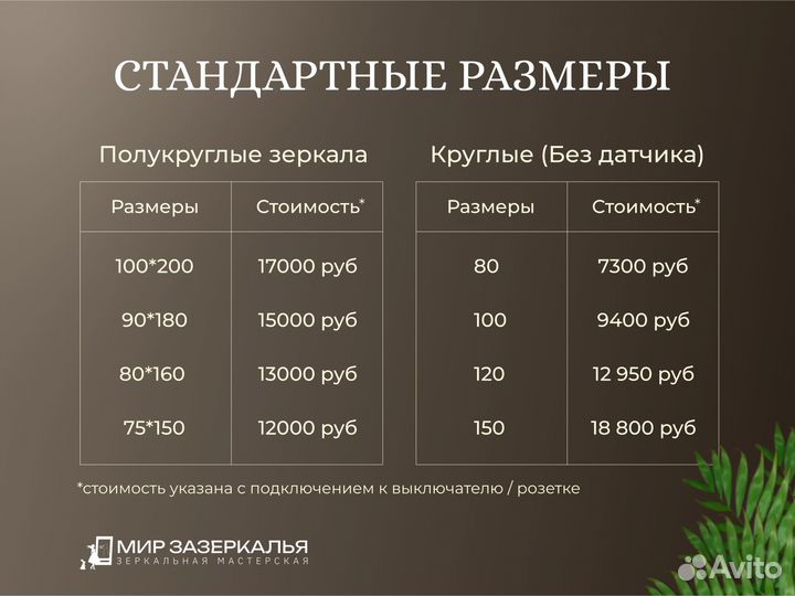 Зеркало с подсветкой настенное