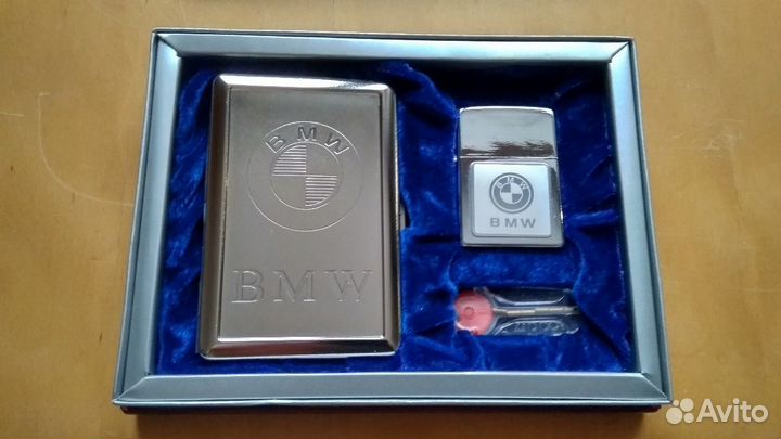 Подарочный набор зажигалка и портсигар BMW