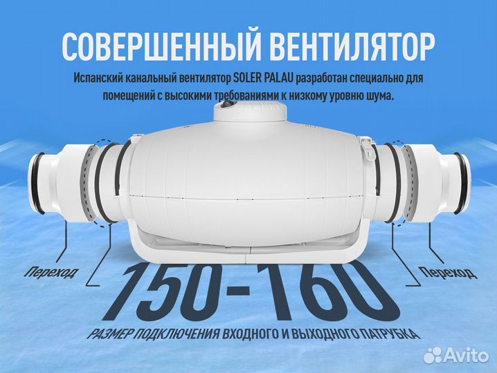 Канальный вентилятор Soler Palau TD-500/150-160