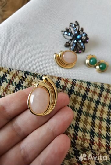 Винтажные клипсы, брошь Англия