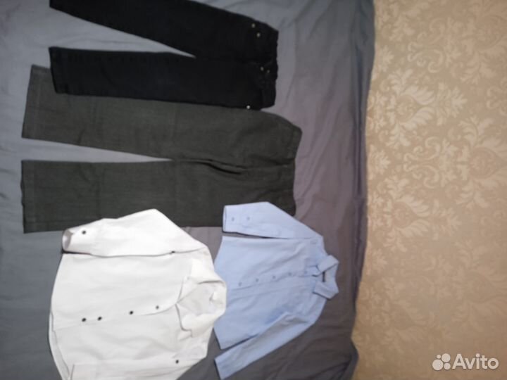 Рубашки 110-112,брюки 130,джинсы110-115