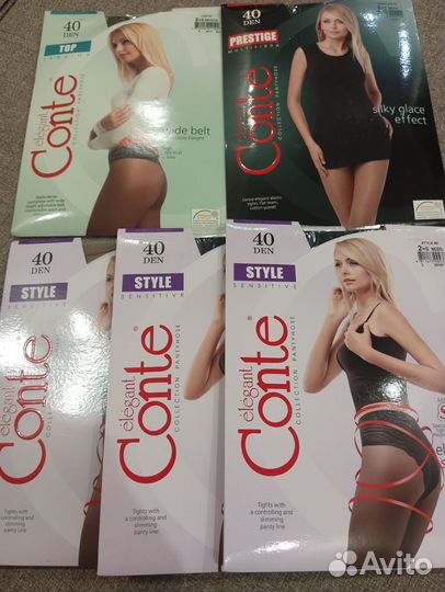 Колготки 5 пар новые 40 ден, размер 2