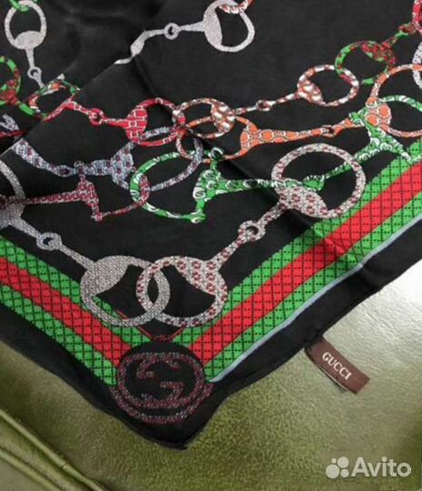 Палантины шелковый gucci 176х65 италия