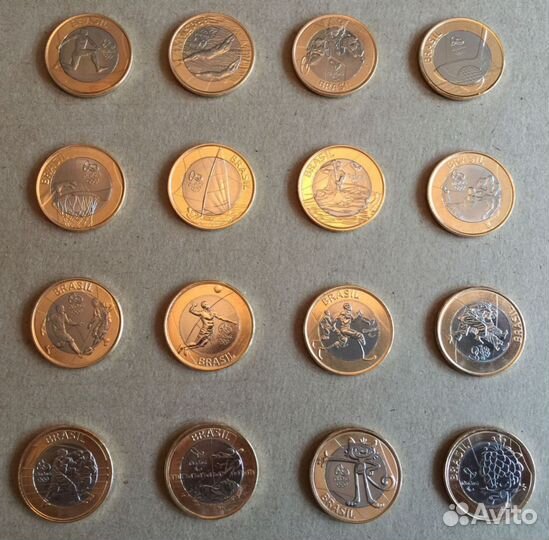 Бразилия Олимпиада 2016 16 монет + Флаг