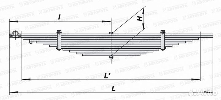 Рессора маз зад. (12 лист.) L-1846мм 5336-2912012