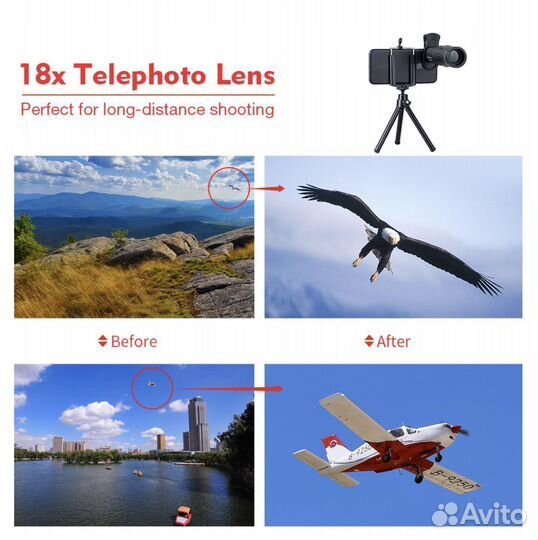 Телескопический объектив 18x Apexel универсальный