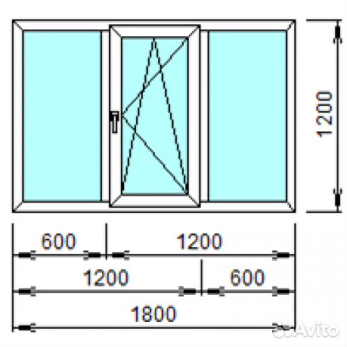 Окно пвх 1800*1200