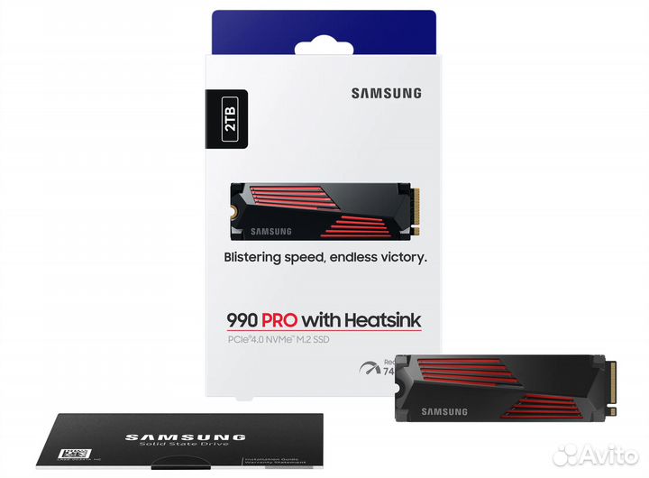 SSD Samsung 990 Pro 2Tb с радиатором, США, новый