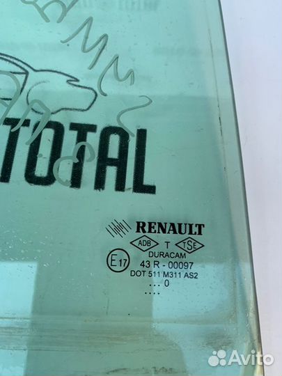 Стекло двери заднее правое Renault Symbol 2