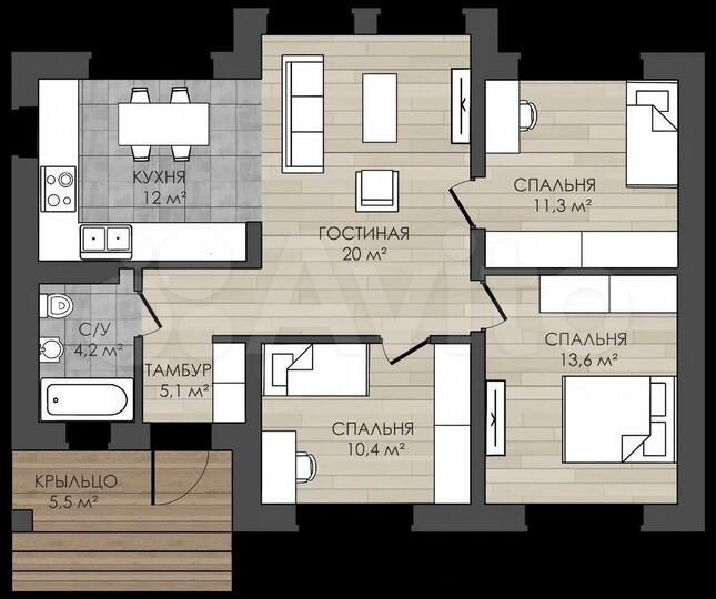 Дом 120 м² на участке 10 сот.