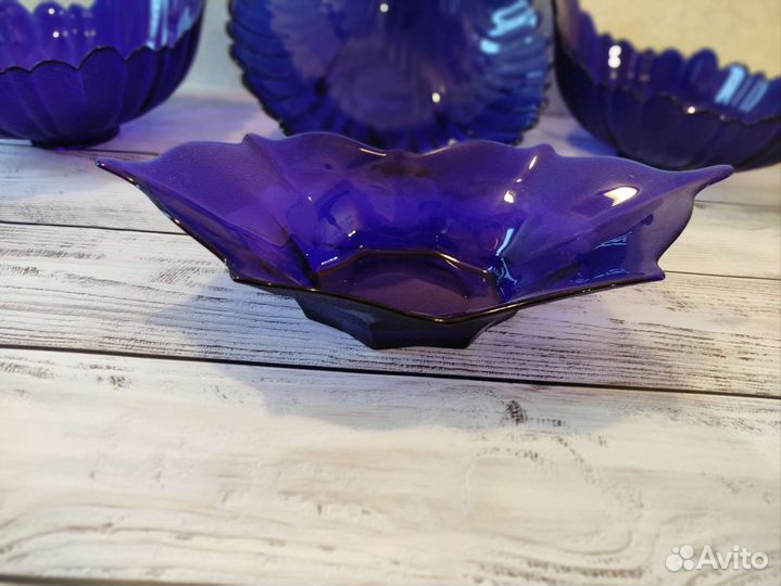 Ваза для фруктов, кобальт