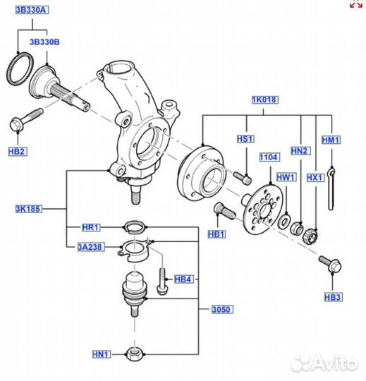 Кулак поворотный Ford Transit 7