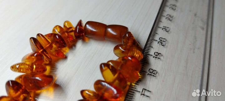Янтарные бусы. Ожерелье. 45 см. 46 г
