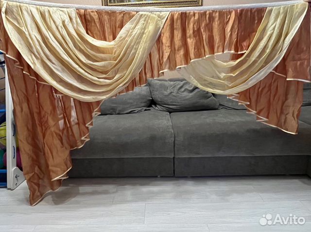 Ламбрекен и гардина комплектом