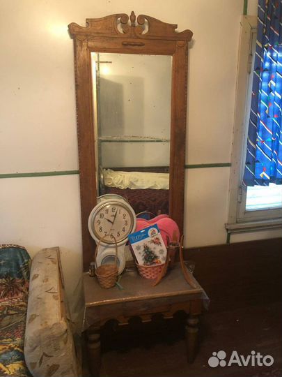 Зеркало трюмо с тумбой старинное антиквариат