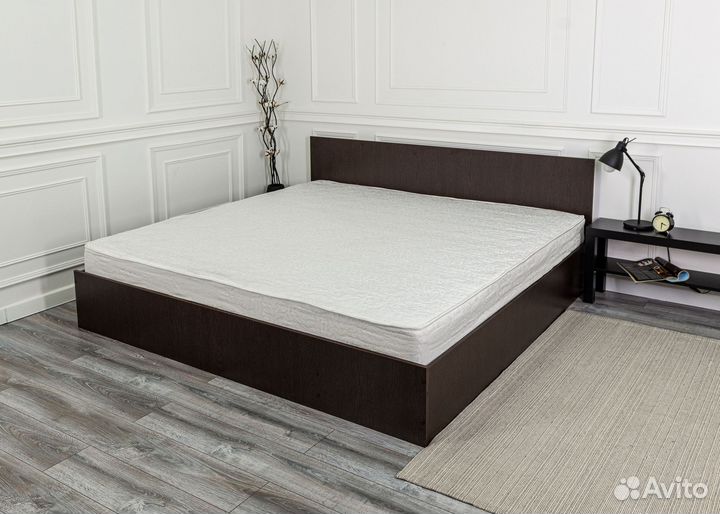 Кровать двухспальная + матрас 200х200 венге