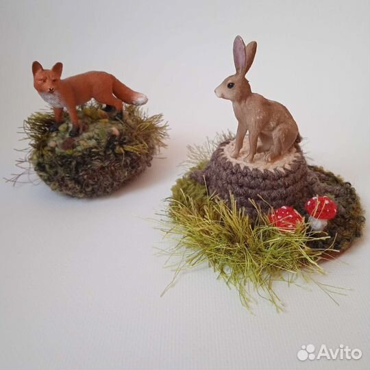 Вязаные игрушки. набор: берлога, норка, пенек