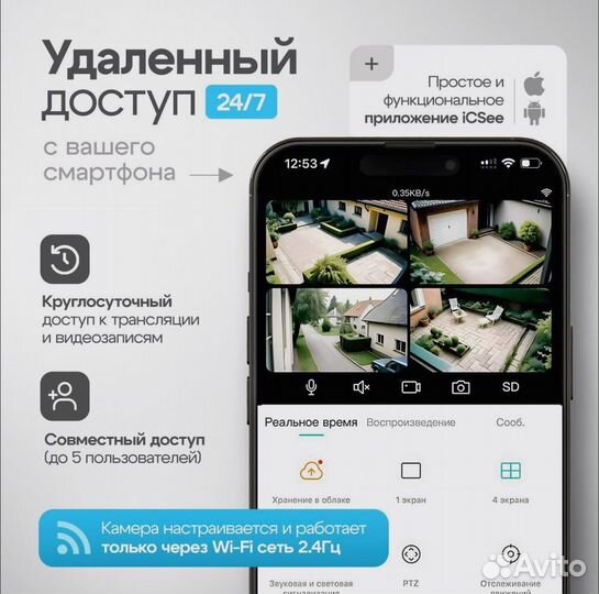 Беспроводная ip камера видеонаблюдения wifi