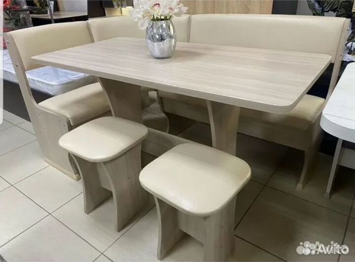 Кухонный уголок Ника 1 Ясень шимо светлый/Шампань