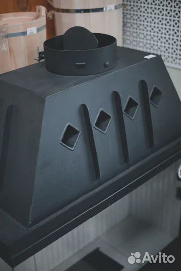 Каминная топка Экокамин Альфа 1000L два стекла лев