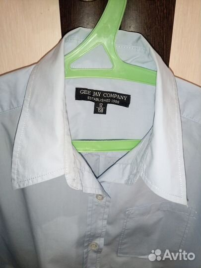 Рубашка школьная голубая р.158