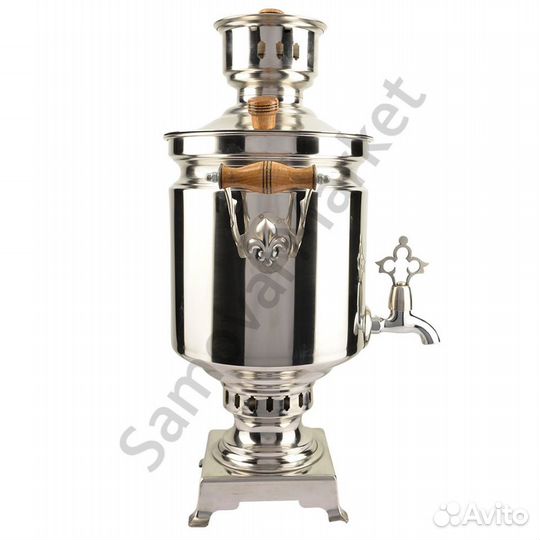 Самовар дровяной 7 л «Банка» нержавеющая сталь