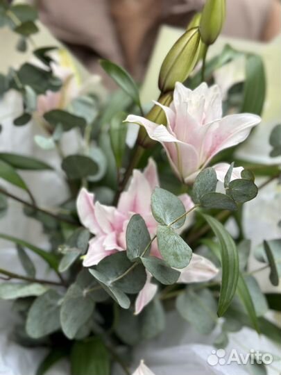 Букет из махровой лилии розовая лилия