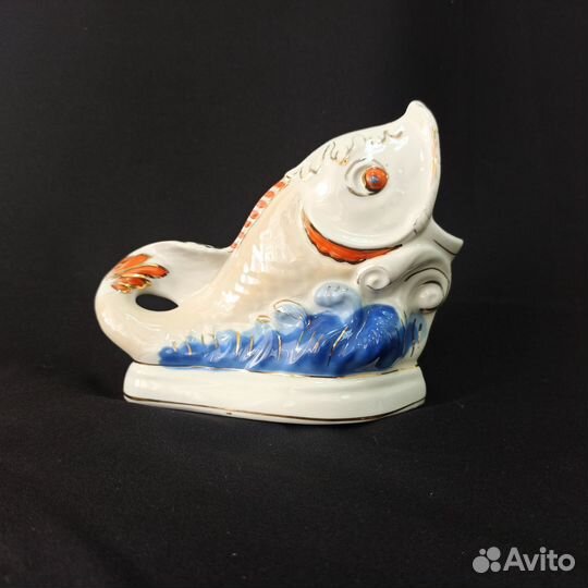 Статуэтка Рыба Салфетница Фарфор Коростень СССР